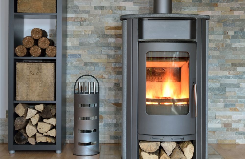 corner wood stove hearth ideas